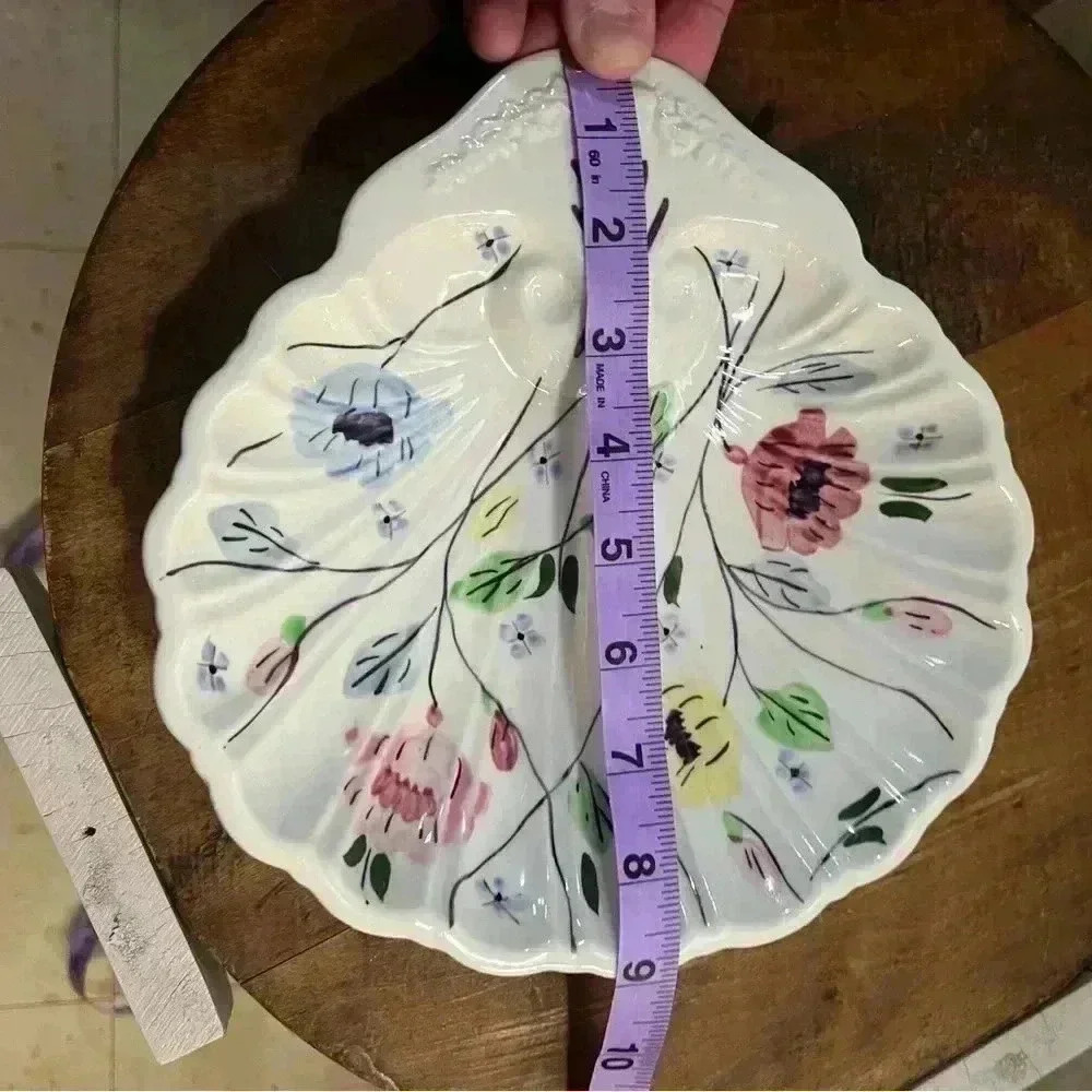 Vintage  Blue Ridge Southern Potteries Shell Dish 9 Inch Excellent - Picture 3 of 6